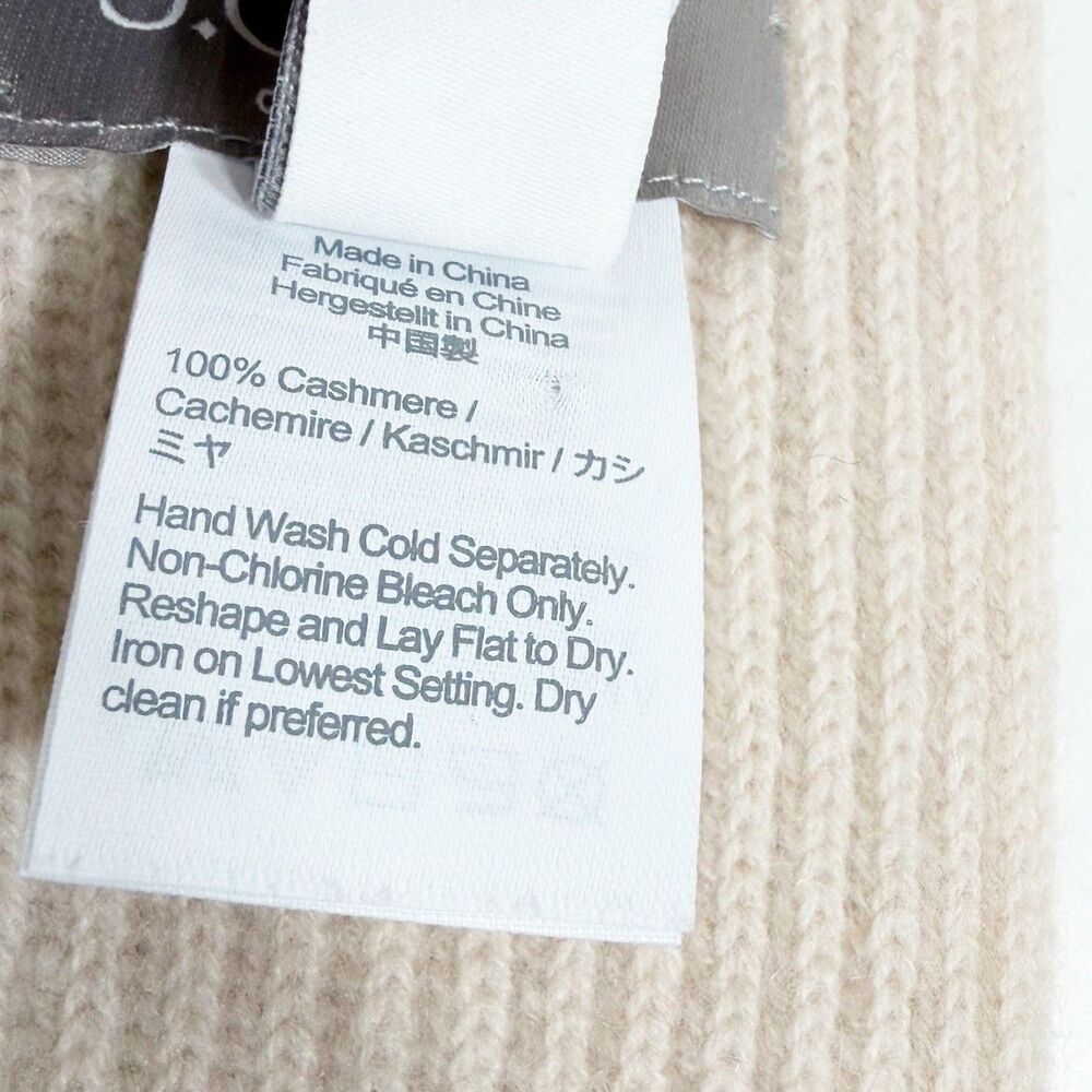 J Crew Luxury Knit 100% Cashmere Scarf Light Beige BM741 $178 - Picture 3 of 8